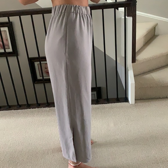 Stone Grey TOPSHOP Dress Pants with Slits - Picture 2 of 4